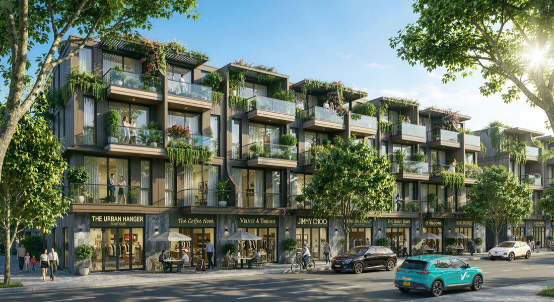 Phối cảnh dãy shophouse Vinhomes Sài Gòn Park